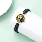 Ashes Keepsake Lion Head Cremation Urn Bracelet for Ashes Braided Rope Men's Cremation Jewelry