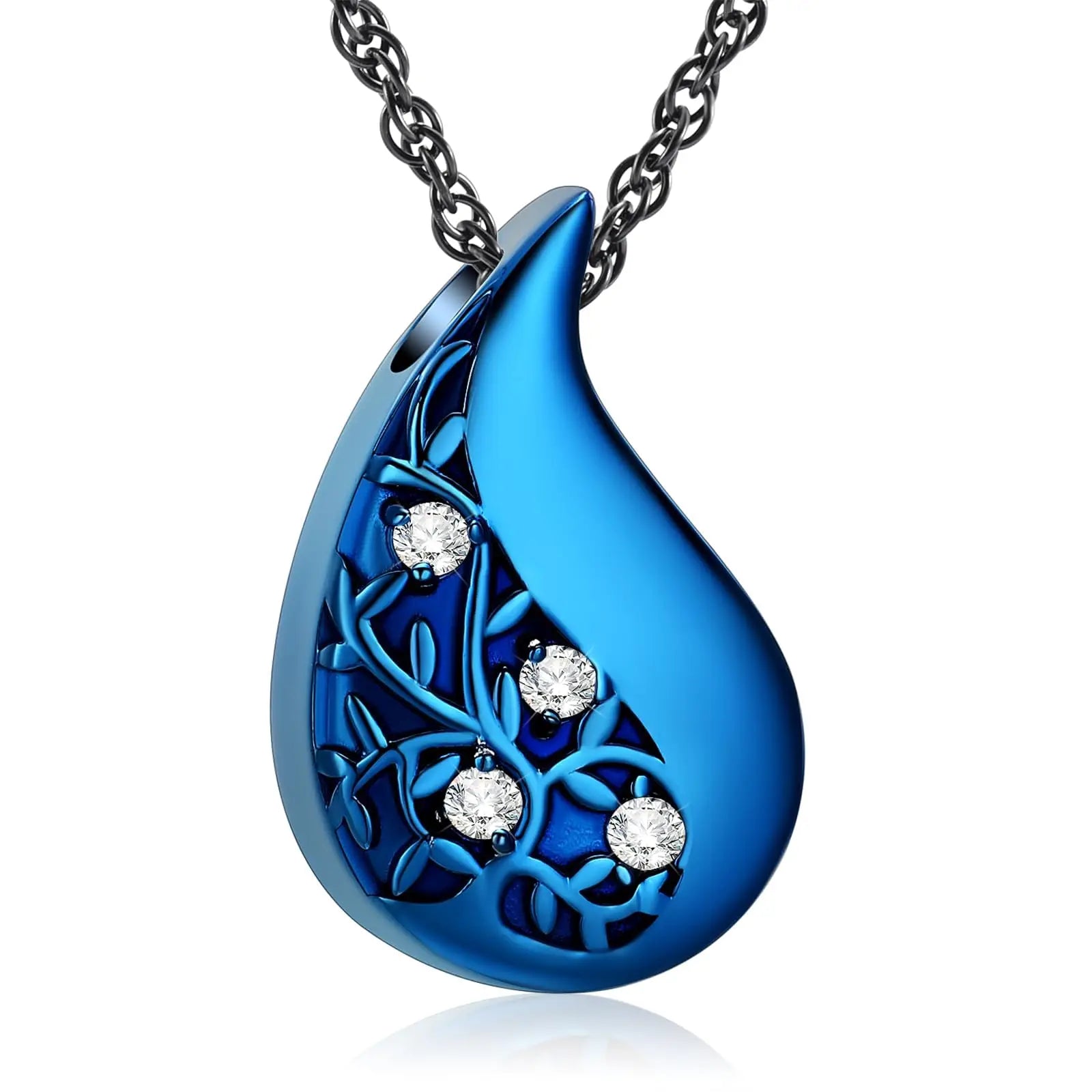 Ashes Keepsake Tree of Life Teardrop Urn Necklace Cremation Jewelry