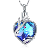 Heart Urn Necklace for Ashes With Tulip Flower