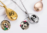 Ashes Keepsake Custom Engraved Pet Portrait Photo Urn Necklace for Cat And Dog Ashes Personalized Stainless Steel Cremation Jewelry