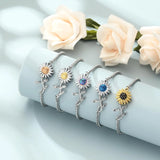 Sunflower Urn Bracelet For Ashes Stainless Steel