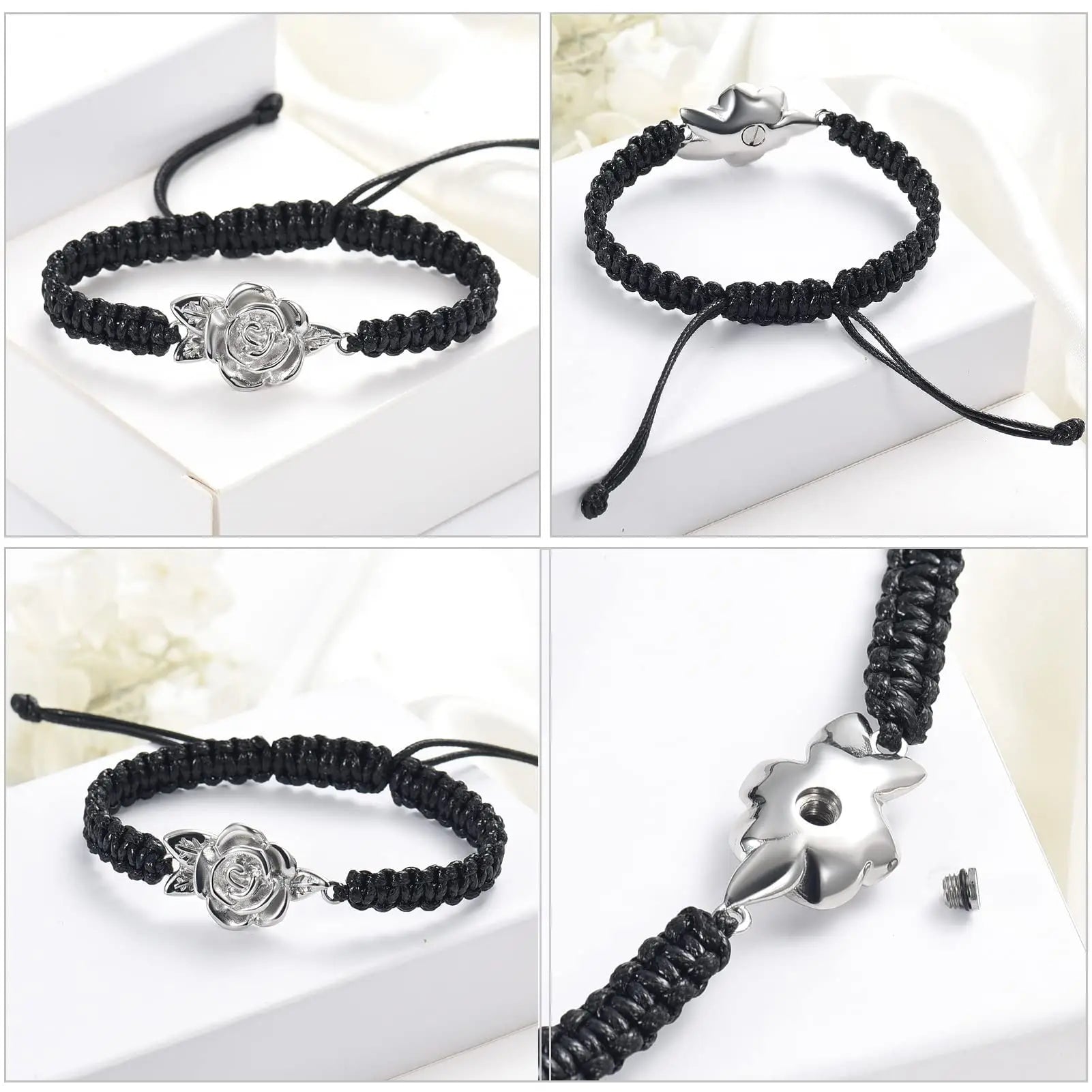 Ashes Keepsake Rose Flower Urn Bracelet for Ashes for Women's Cremation Jewelry