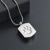 Tag With Paw Pet Ashes Necklace