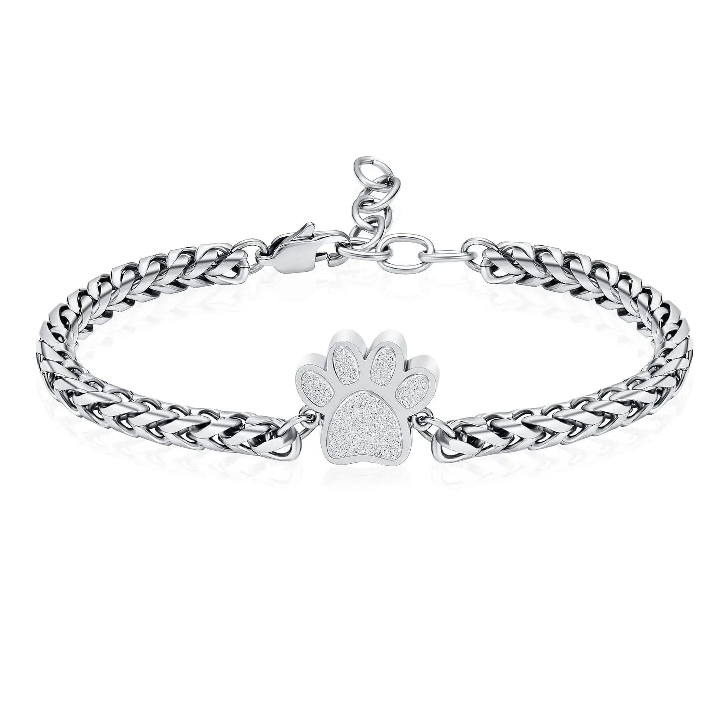 Ashes Keepsake Dog/Cat Paw Print Urn Bracelet Cremation Jewelry for Ashes