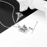 Butterfly Urn Ashes Necklace For Cremation Stainless Steel