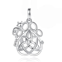 Pet Ashes Urn Necklace With Cat and Paw