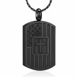 Ashes Keepsake American Flag Urn Necklace Stainless Steel Cremation Jewelry
