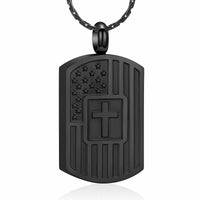 Ashes Keepsake American Flag Urn Necklace Stainless Steel Cremation Jewelry