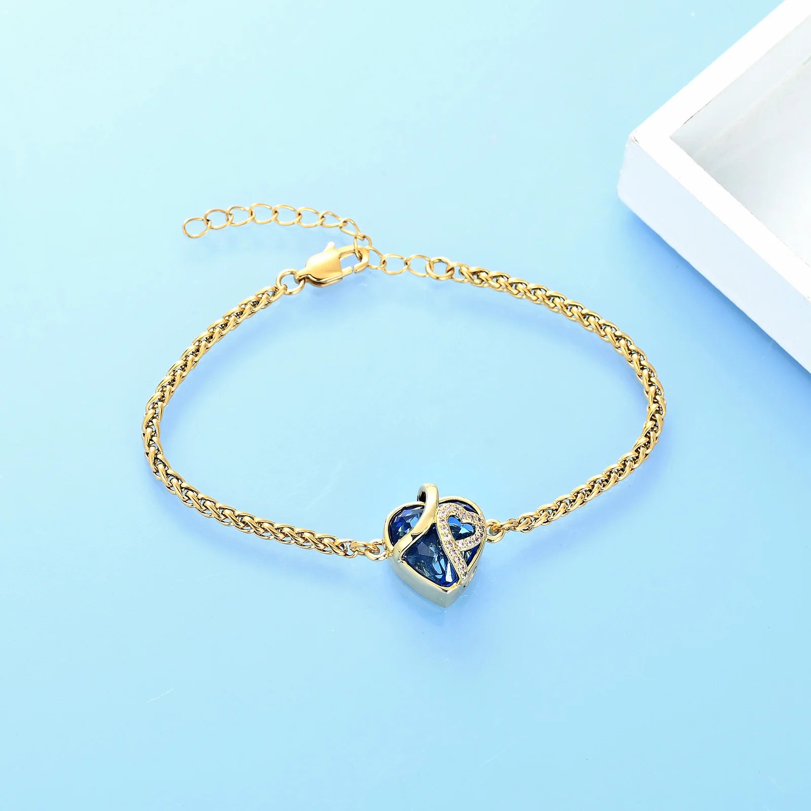 Ashes Keepsake Crystal Heart Urn Bracelet For Ashes Stainless Steel