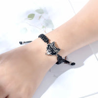 Wolf Head Cremation Urn Bracelet for Ashes Adjustable Cremation Jewelry