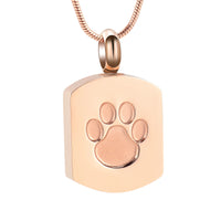 Tag With Paw Pet Ashes Necklace