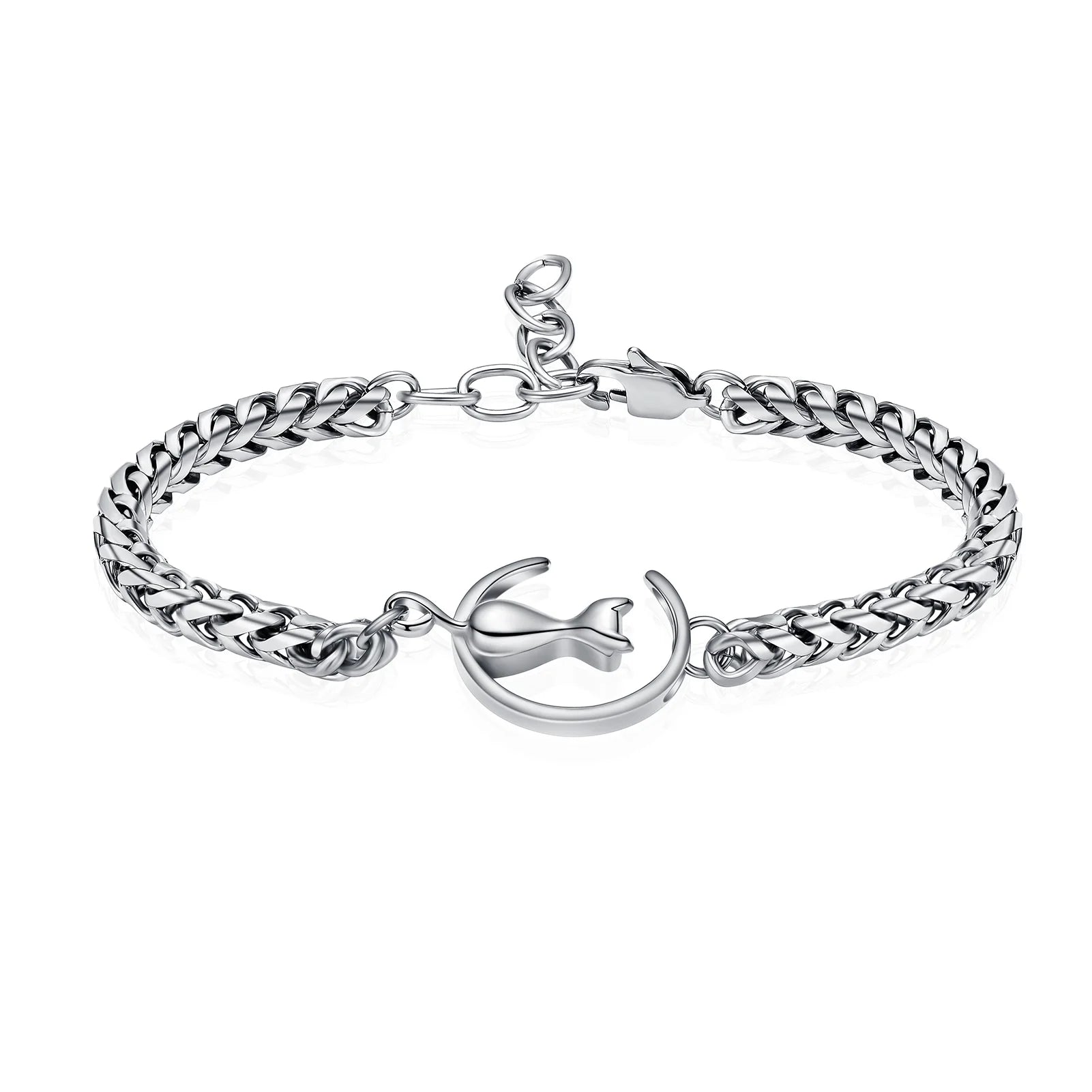 Cat And Moon Cremation Bracelets For Ashes