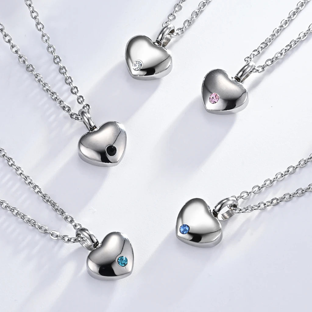 Cremation Jewelry  Small Heart Memorial Ash Urn Necklace