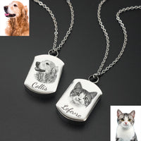 Ashes Keepsake  Square Pet Portrait Pet Urn Necklace For Dog And Cat Ashes