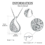 Ashes Keepsake Tree of Life Teardrop Urn Necklace Cremation Jewelry