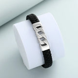 Ashes Keepsake Leather Cuban Link Bracelet for Ashes, Men's Stainless Cremation Jewelry