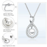 Ashes Keepsake Infinite Ring Shape Urn Pendant With Hanging Ball Cremation Jewelry
