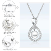 Ashes Keepsake Infinite Ring Shape Urn Pendant With Hanging Ball Cremation Jewelry