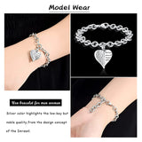 Heart Charm Urn Bracelet for Ashes Stainless Steel Cremation Jewelry