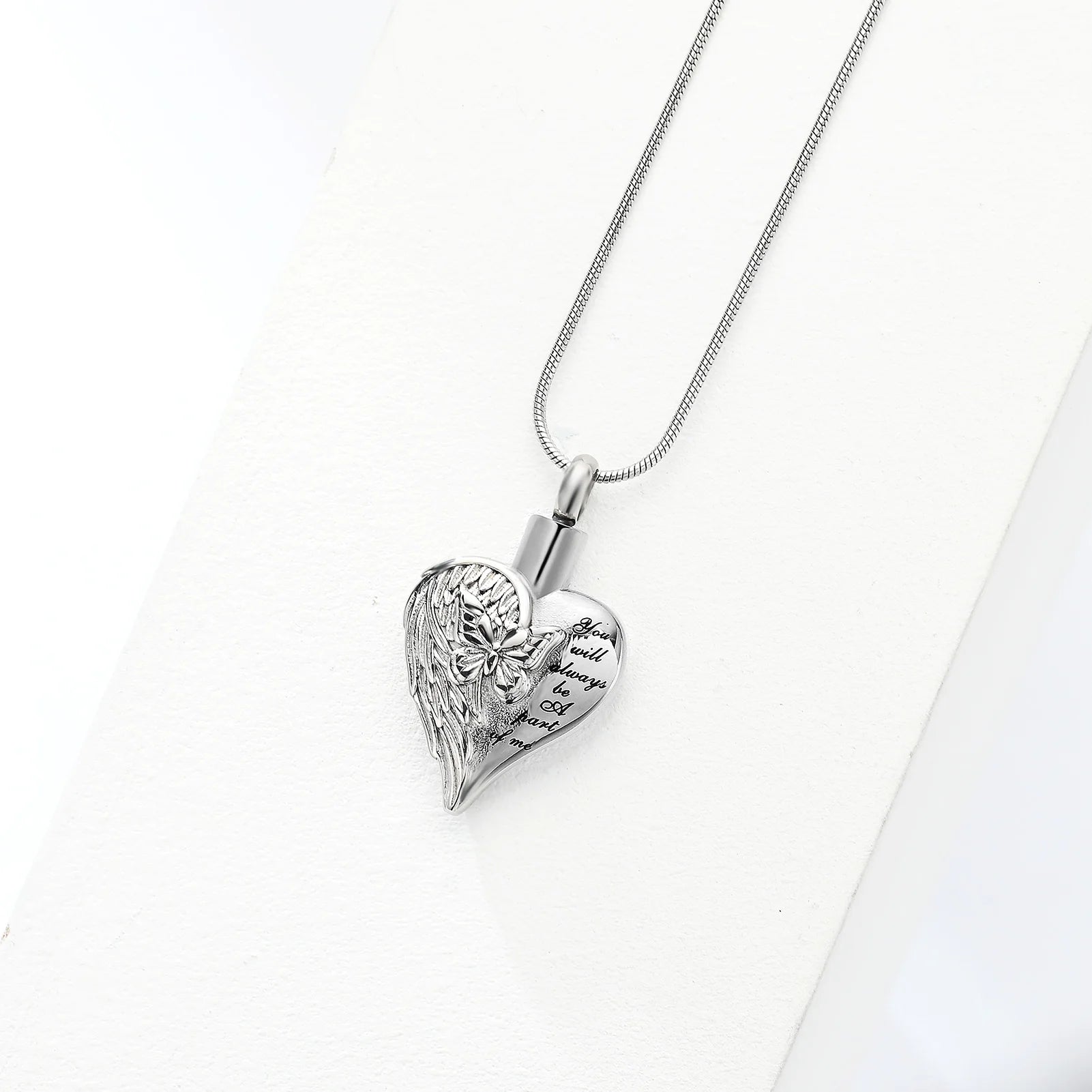 Butterfly Heart Cremation Jewelry for Ashes