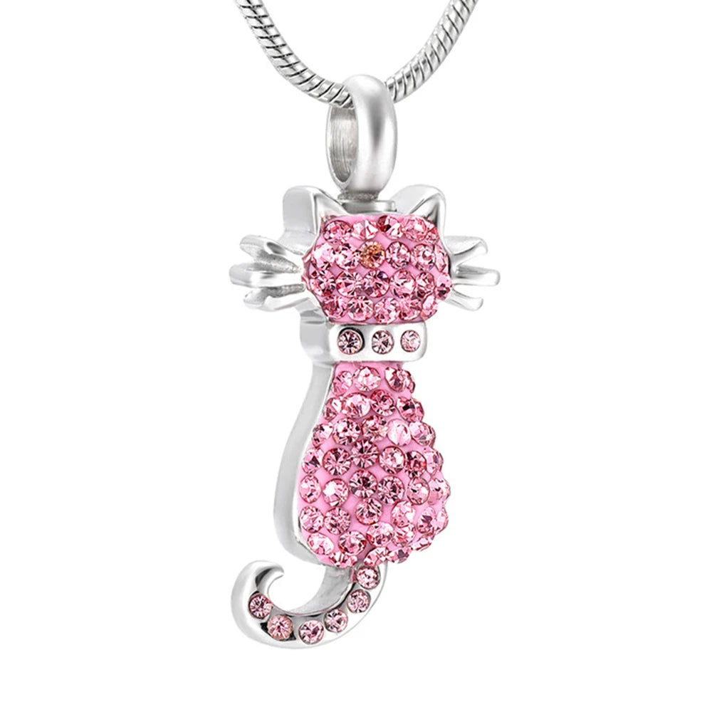 Cremation Necklace For Cat Ashes Stainless Steel