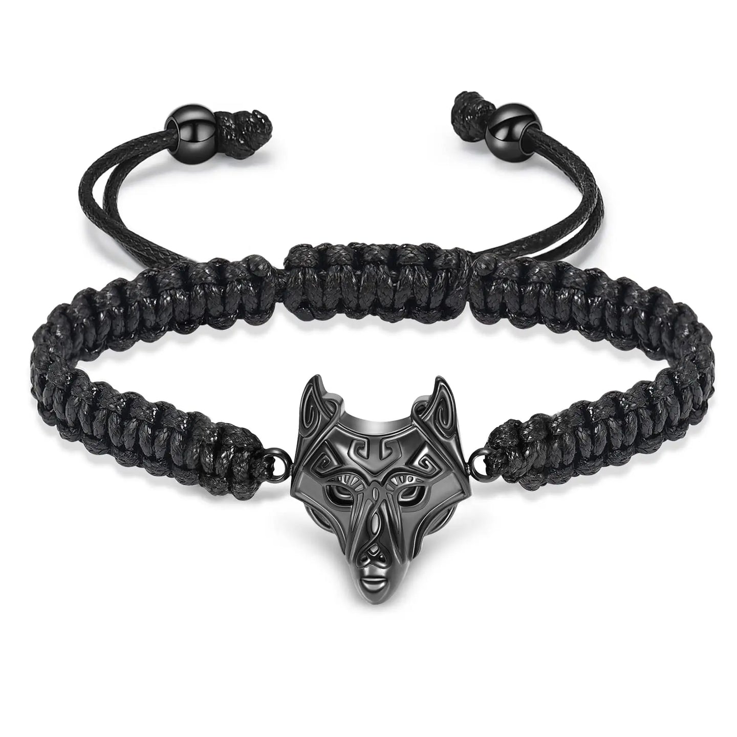 Wolf Head Cremation Urn Bracelet for Ashes Adjustable Cremation Jewelry