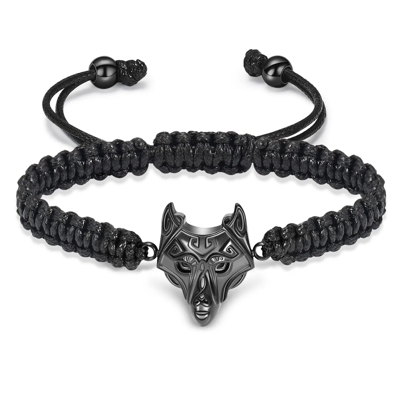 Wolf Head Cremation Urn Bracelet for Ashes Adjustable Cremation Jewelry