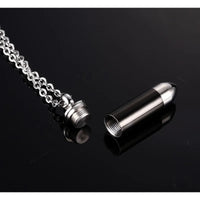 Bullet Urn Necklace Stainless Steel