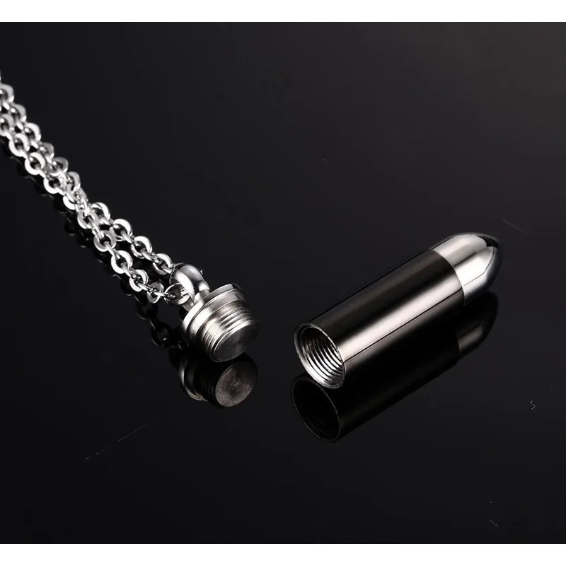 Bullet Urn Necklace Stainless Steel
