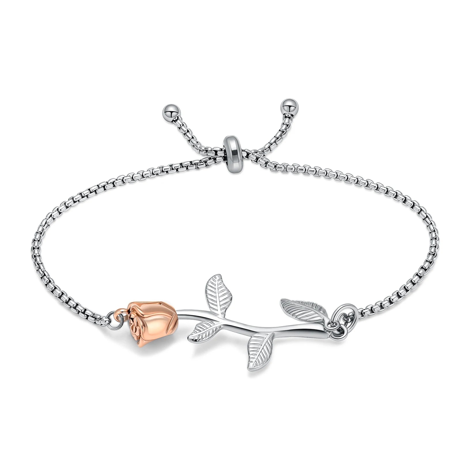 Rose Urn Cremation Bracelet For Ashes Stainless Steel