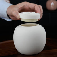 White Ceramic Paw Cat or Dog Ashes Urn