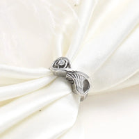 Heart And Wing Crystal Urn Ring Stainless Steel