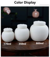 White Ceramic Paw Cat or Dog Ashes Urn