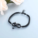 Ashes Keepsake Infinity Charm Urn Bracelet Cremation Jewelry Stainless Steel