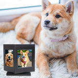 Black Wood Pet Urn For Dogs And Cats With Photo Frame
