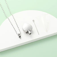 Heart Urn Necklace for Ashes With Tulip Flower