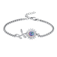 Sunflower Urn Bracelet For Ashes Stainless Steel