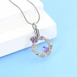 Ashes Keepsake Rose In a Circle Urn Necklace Stainless Steel Cremation Jewelry