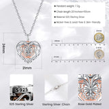 Sterling Silver Rose Butterfly Ashes Locket Urn Necklace