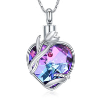 Heart Urn Necklace for Ashes With Tulip Flower