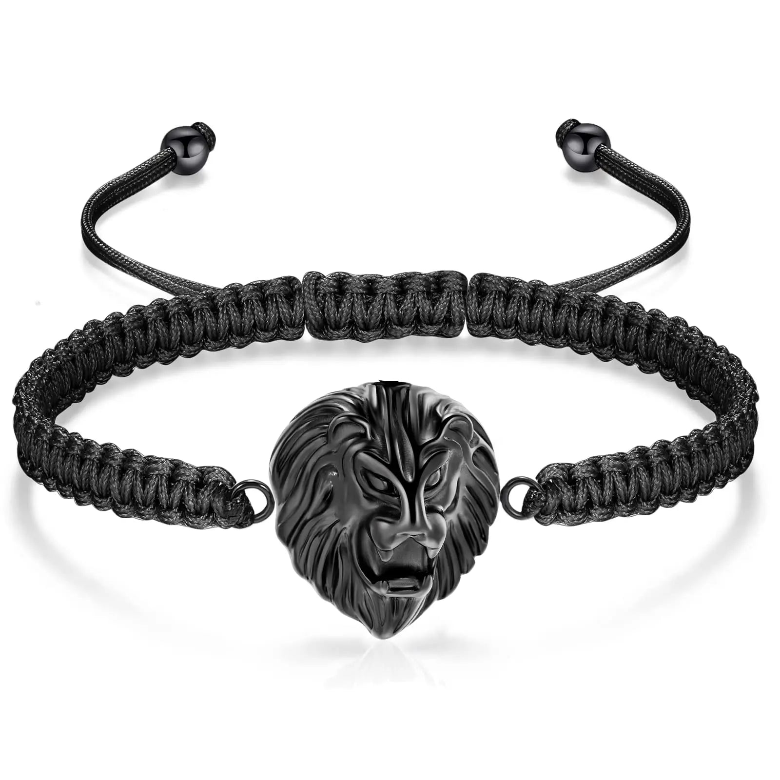 Ashes Keepsake Lion Head Cremation Urn Bracelet for Ashes Braided Rope Men's Cremation Jewelry