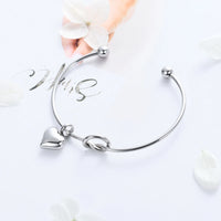 Heart With Knot Urn Bracelet Stainless Steel
