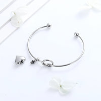 Heart With Knot Urn Bracelet Stainless Steel