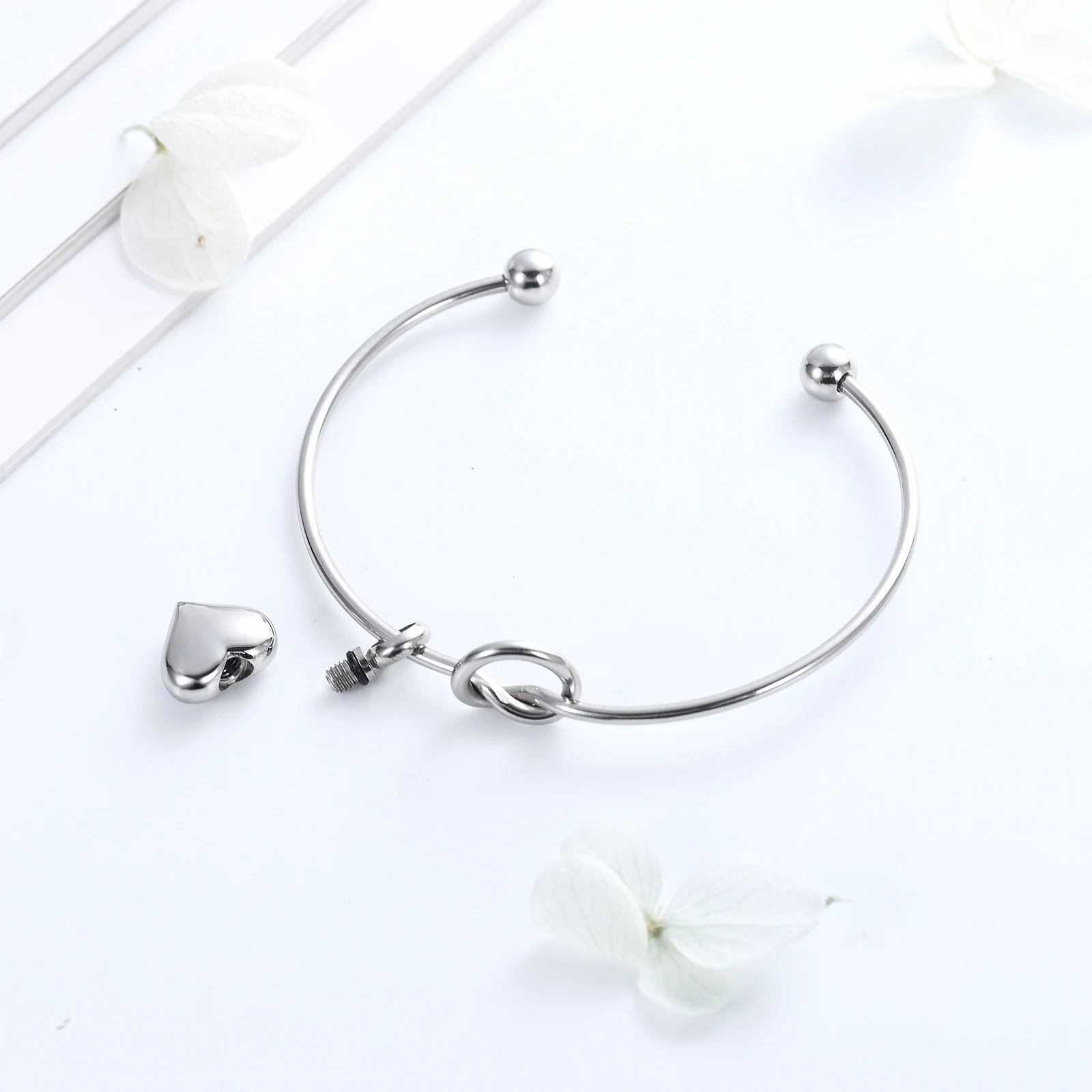 Heart With Knot Urn Bracelet Stainless Steel