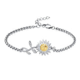 Sunflower Urn Bracelet For Ashes Stainless Steel