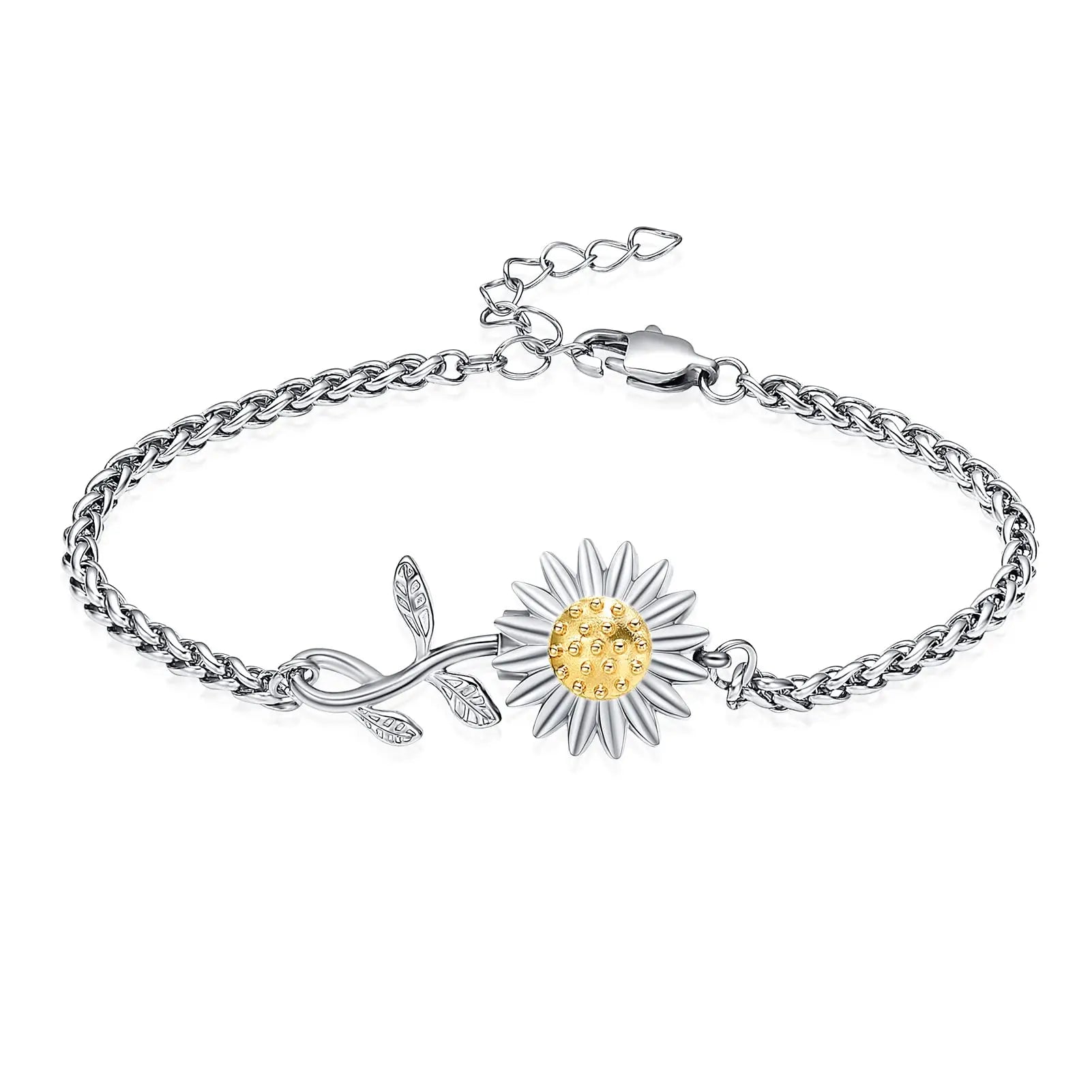 Sunflower Urn Bracelet For Ashes Stainless Steel