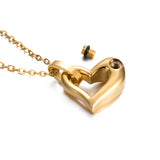 Ashes Keepsake Heart Mini Urn Necklace Stainless Steel Cremation Jewelry For Women