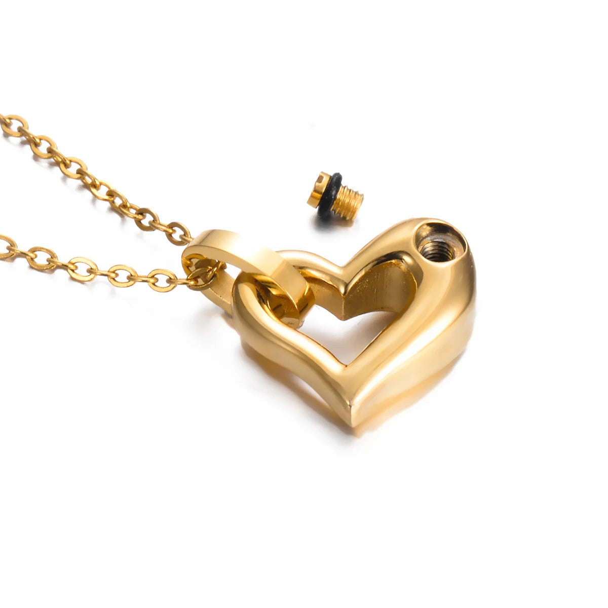 Ashes Keepsake Heart Mini Urn Necklace Stainless Steel Cremation Jewelry For Women