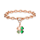 Urn Bracelet For Ashes Green Clover Leaf