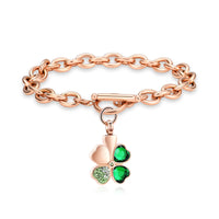 Urn Bracelet For Ashes Green Clover Leaf